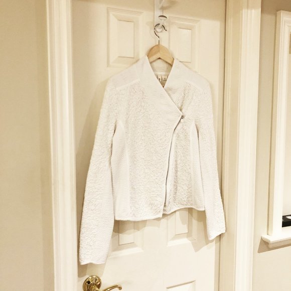 Anthropologie Moth Birte Textured White Moto Jacket, M - Picture 6 of 9